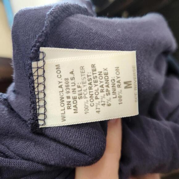 Willow & Clay Women's Fold Over Navy Floral Maxi Skirt- Medium - Picture 5 of 7